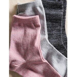 NWT Free People Lurex Sock Bundle (Black, Silver, Pink) - Size All